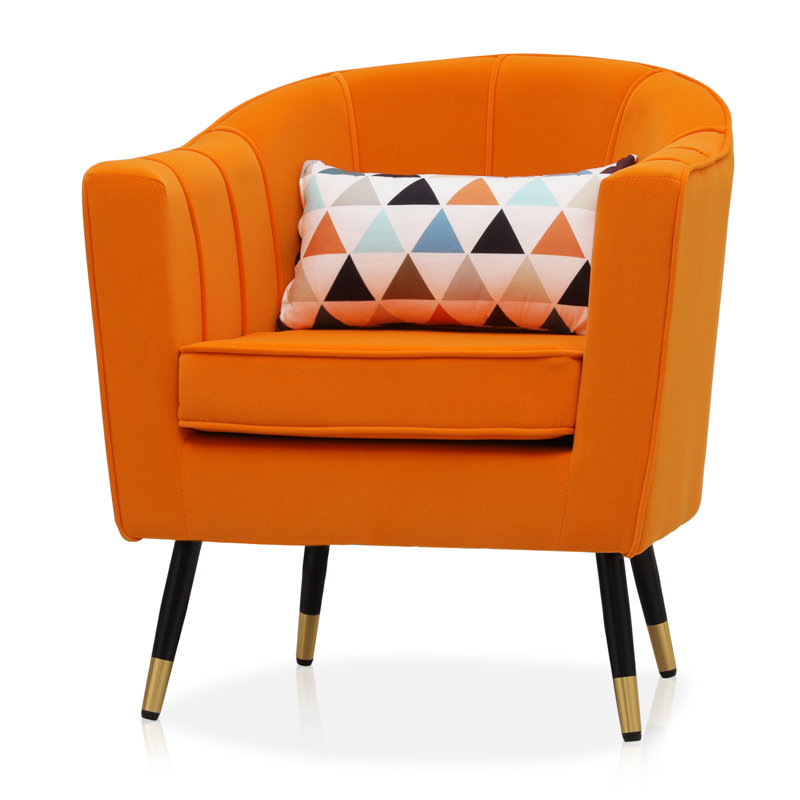 Mercer41 Meribeth Upholstered Accent Chair, Suede Armchair Comfy Club
